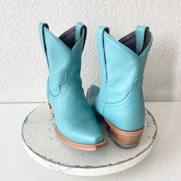 Lane EMMA JANE Womens Cowboy Bootie 5 Turquoise Blue Cowgirl Western Short Boots - Picture 11 of 11